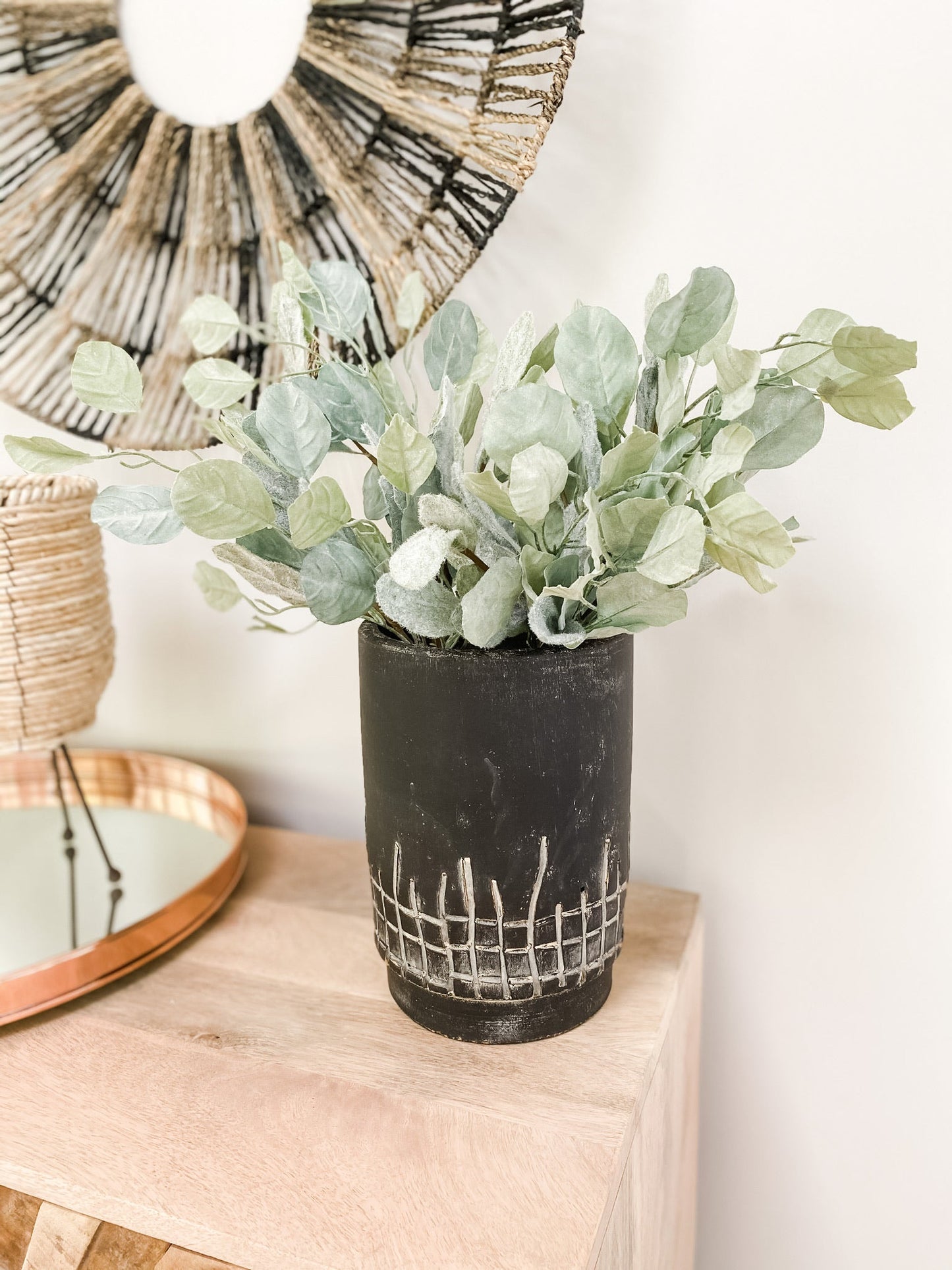 Black & White Clay Jar