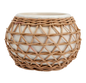 Rattan Wrapped White Vase