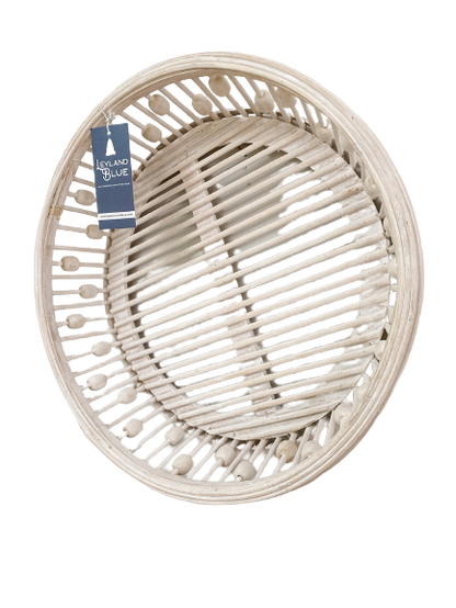 White Bamboo Wall Baskets